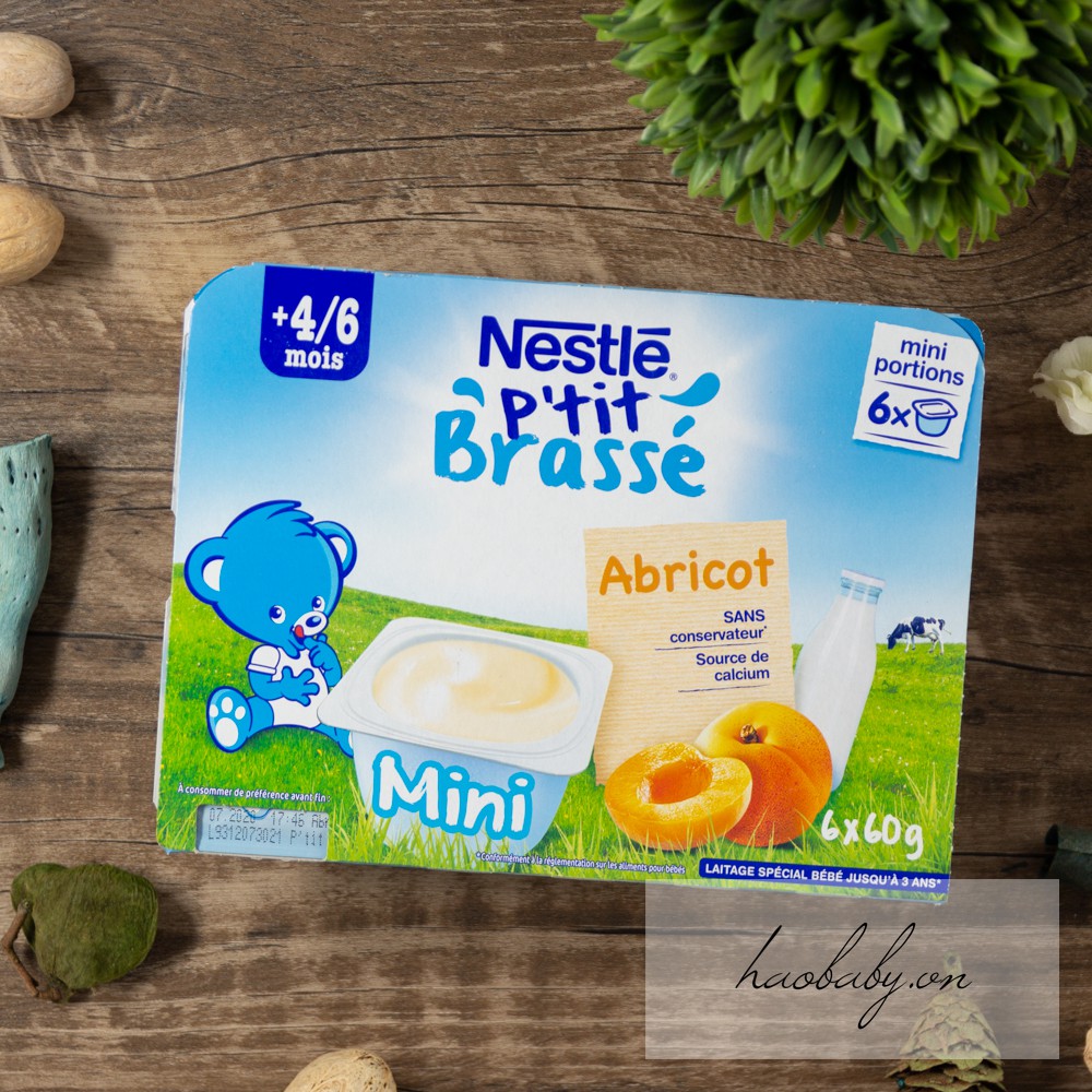 [Đồ ăn dặm cho bé] Sữa chua/ váng sữa nguội Nestle ăn dặm vị tự nhiên, chuối, mơ, lê cho bé 6, 7, 8, 9 tháng