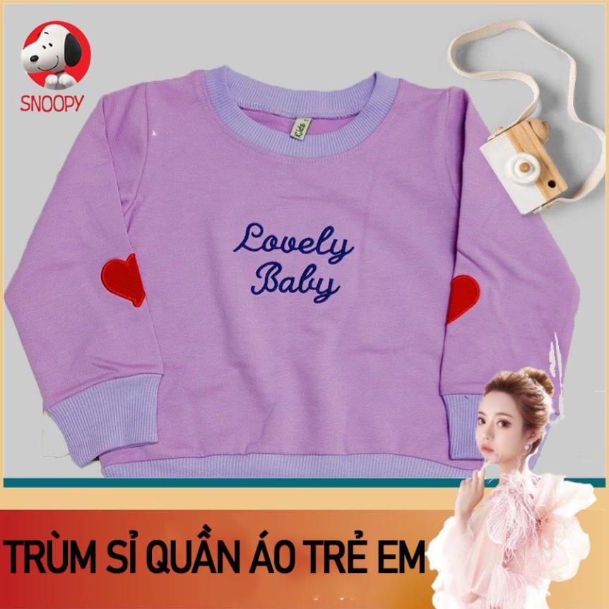 Giá sỉ Áo Thun Dài Tay Cho Bé, Áo Dài Tay Bé Gái từ 9 đến 27kg-Áo thun nỉ ngoại bé gái thu đông