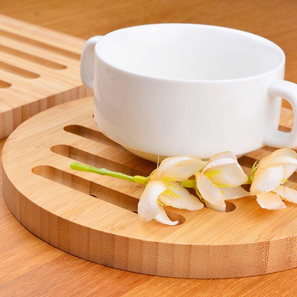 IVORY Tấm Lót Nồi Bằng Tre Tự Nhiên Cách Nhiệt Chống Trượt Thân Thiện Với Môi Trường