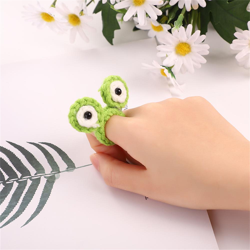 Nhẫn đan len họa tiết tai thỏ/ ếch/ cà rốt/ bông hoa dễ thương sáng tạo dành cho bé gái