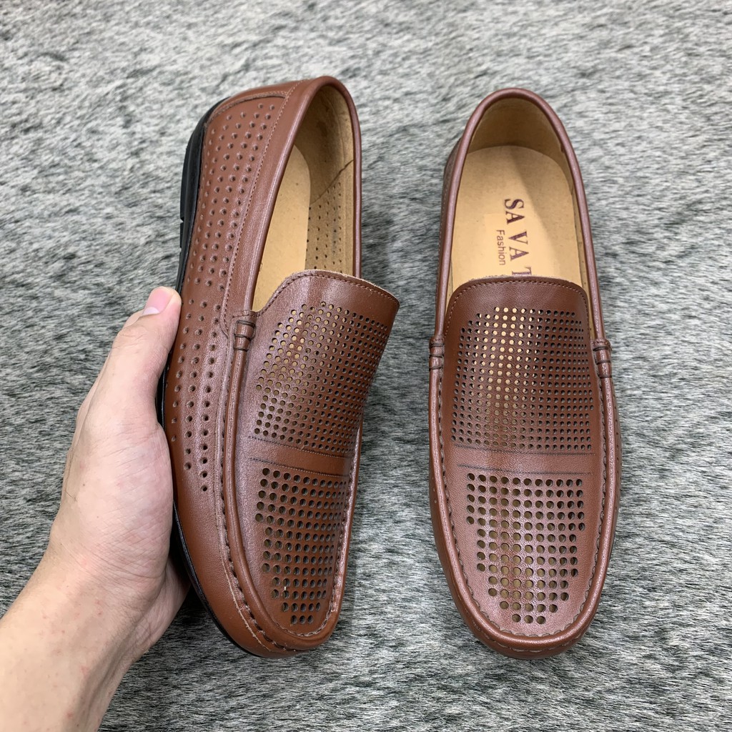 Giầy lười hè nam đục lỗ siêu thoáng