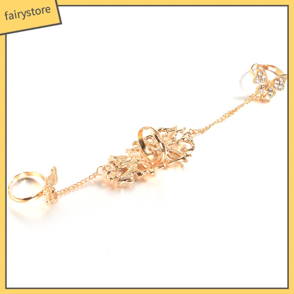 Nhẫn Hợp Kim Hình Bướm Đính Đá Xinh Xắn Cho Nữ