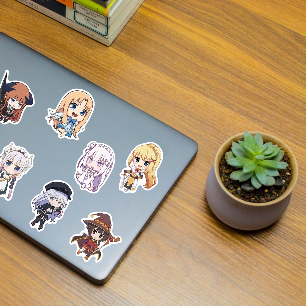 Bộ 50 Miếng Dán Trang Trí laptop Chống Thấm Nước Kiểu Hoạt Hình Dễ Thương