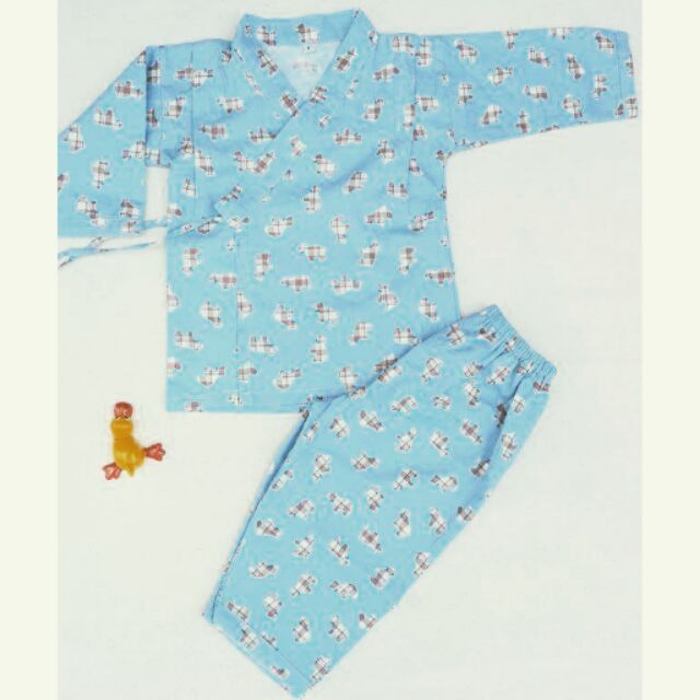 Yukata dài tay thu đông cho bé trai, chất vải nỉ cotton thấm hút mồ hôi, hoạ tiết ngộ nghĩnh đáng iu