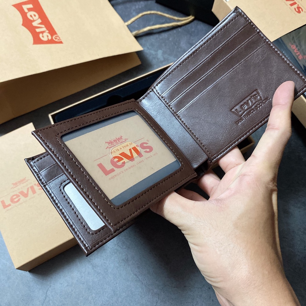 Set ví nam trơn logo đỏ + key - S215