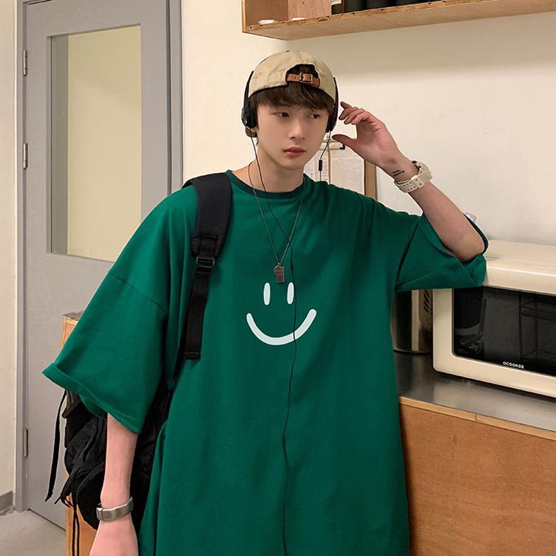 Áo Thun Xanh Lá Mặt Cười Nam Nữ Áo Thun Tay Lỡ Ulzzang Unisex MH1986 3181