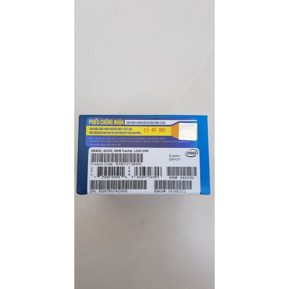 PO9 ME CPU Intel Pentium G6400 4.0GHz 4MB cache socket 1200 chính hãng Viết Sơn cung cấp 13 PO9