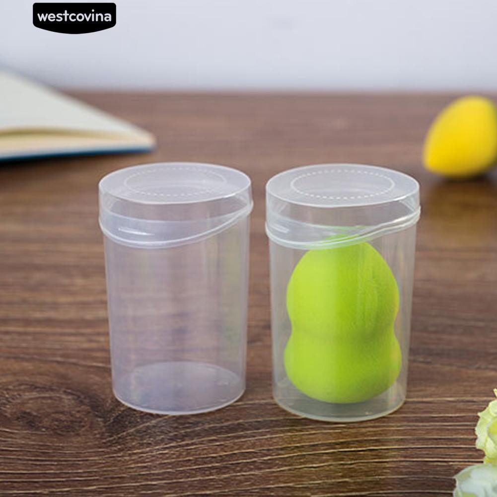 Hộp nhựa tròn đựng mút trang điểm đa năng