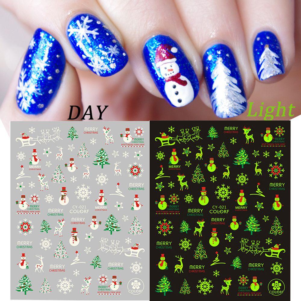 Sticker 3D Phát Quang Dán Móng Nghệ Thuật