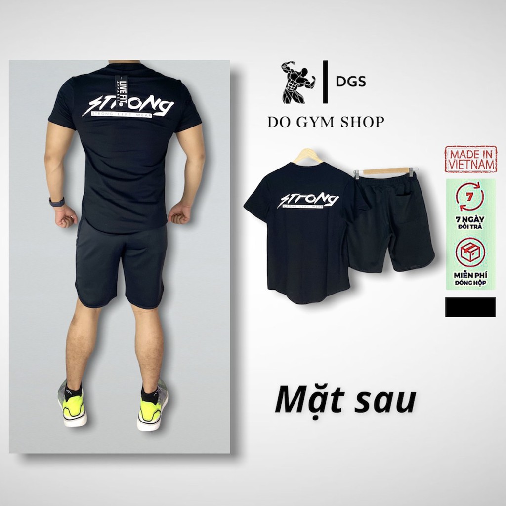 Bộ đồ thun nam thể thao DO GYM SHOP form ôm body, thun cotton siêu thoáng mát