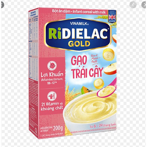 BỘT ĂN DẶM RIDIELAC GOLD 200GR ĐỦ VỊ