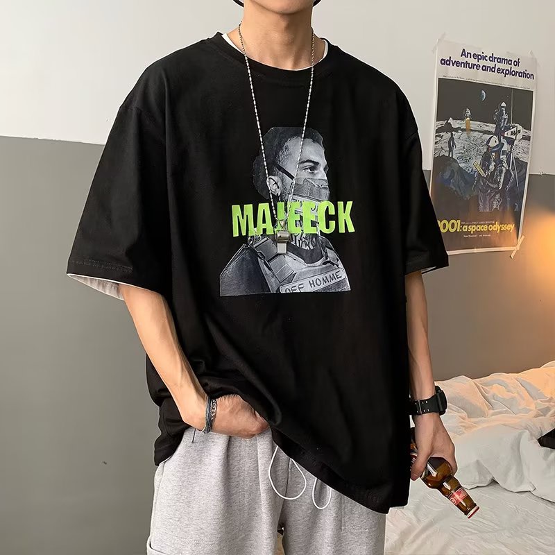 Áo Thun Dáng Rộng In Họa Tiết Hoạt Hình Phong Cách Hàn Quốc Thời Trang Mùa Hè Cho Nam Và Nữ Size M-8XL