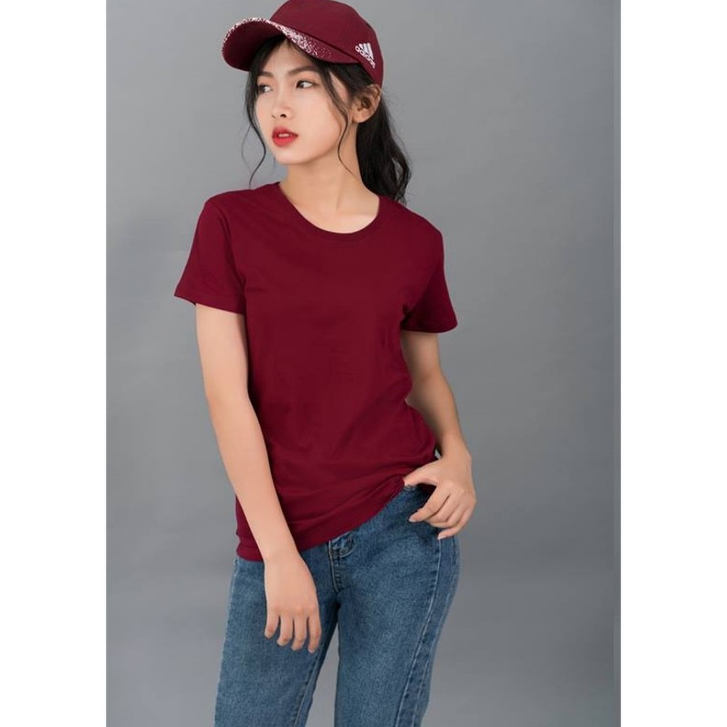ÁO THUN TRƠN CỔ TRÒN MÀU ĐỎ ĐÔ TAY NGẮN NAM NỮ ( CÓ CẢ SIZE EM BÉ ) 6.99N4