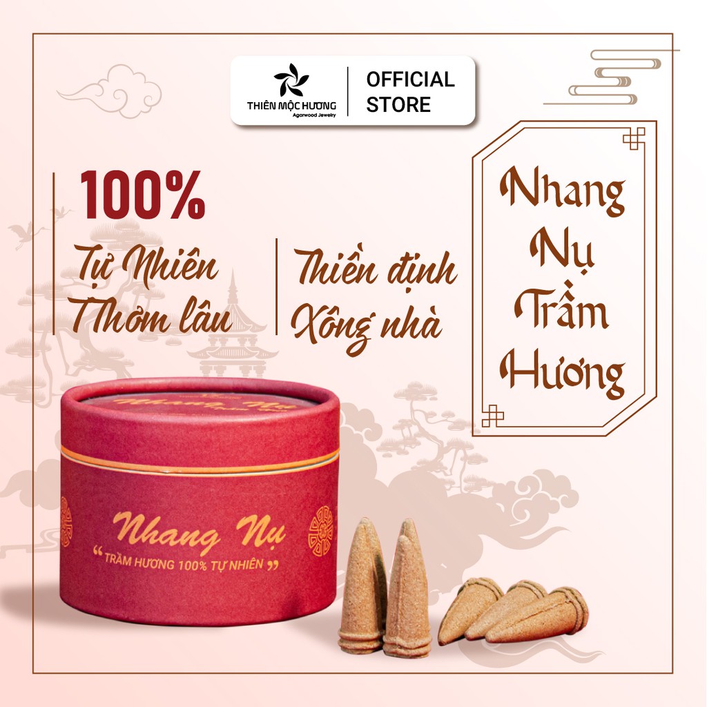 Nhang Nụ Trầm Hương tự nhiên khói ngược - Thiên Mộc Hương - Trầm Hương đốt 12 năm - Nhang trầm sạch, nhang thơm - 40 nụ