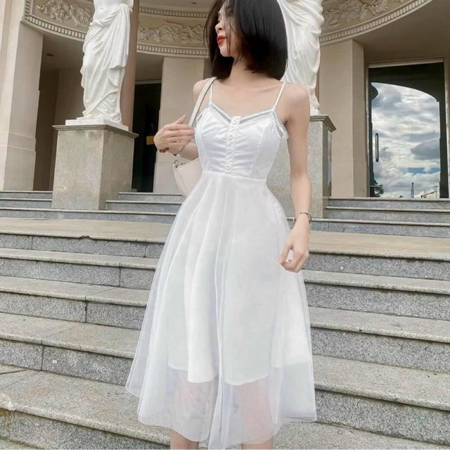 Váy 2s xoè bồng bềnh, vol 2 lớp xịn xò, viền ren nút điểm nhấn 💪🏻 Váy Có 2 Màu Trắng Đen Tuỳ Các Cô Gái Lựa Chọn
