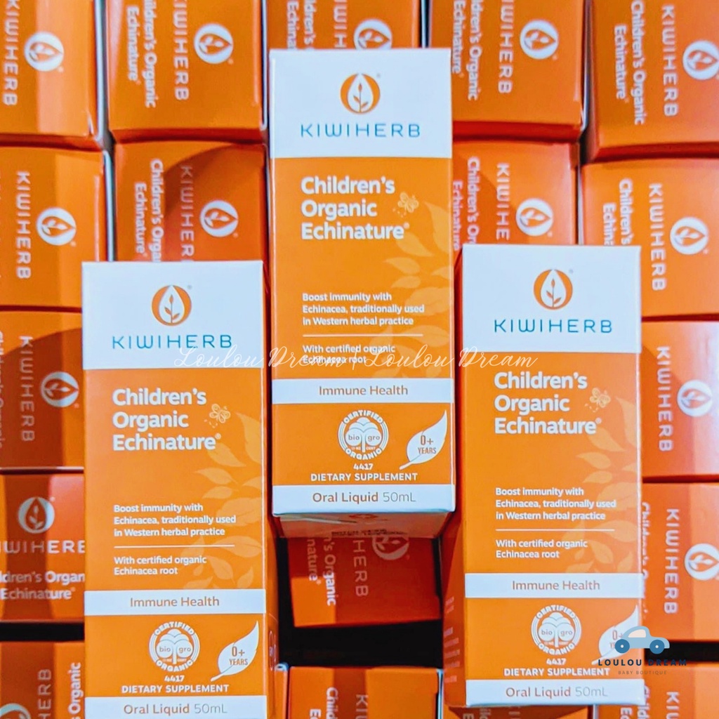 Siro tăng đề kháng hữu cơ Kiwiherb cho bé từ 0-12 tuổi - Kiwiherb Organic Echinature / Immune Drops New Zealand
