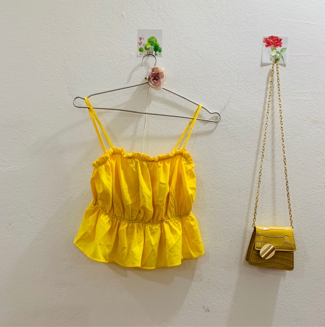 💕Áo dây thun bo eo💕 còn trắng si