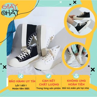 Giày thể thao nữ chất vải canvas, Giày cao cổ nữ chất vải phong cách cá tính