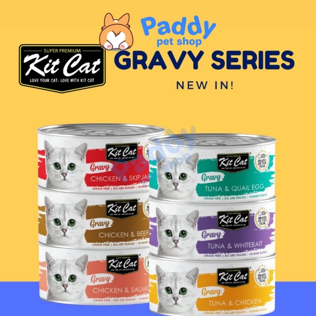 Pate Mèo Kit Cat Sốt GRAVY - Lon 70g (Nhập Khẩu Singapore)