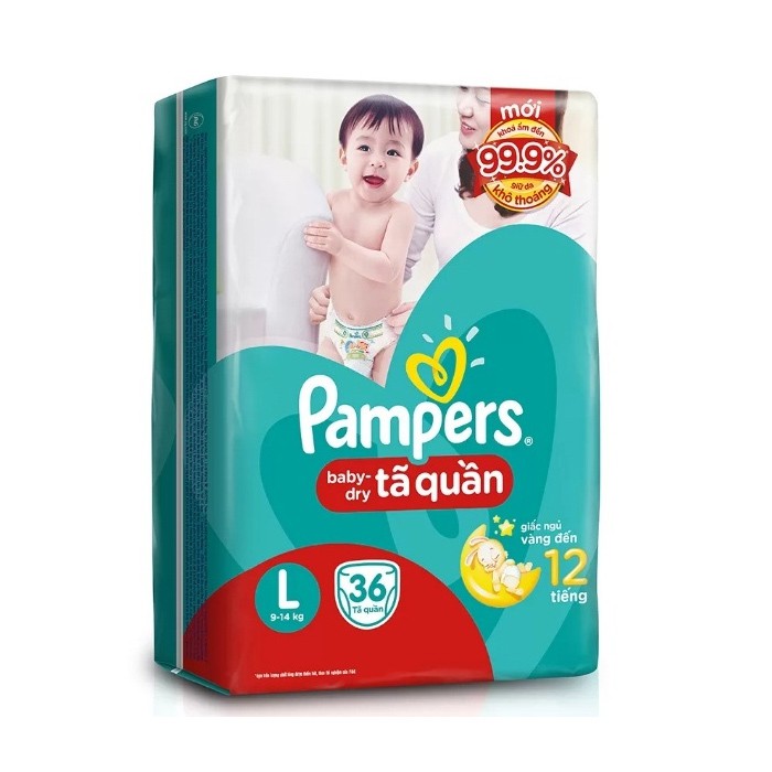 [Nhập TKBTUYETVOI1 giảm 5%]Tã quần Pampers đủ size M40/L36/XL32