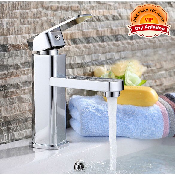 Vòi Lavabo Vuông ITALIA GIORMANI vòi bồn rửa chất lượng cao + Đôi dây cấp