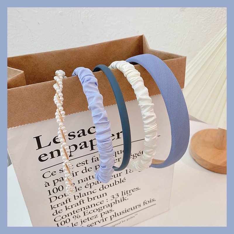 Băng Đô Cài Tóc Rửa Mặt Bằng Vải Nhiều Món Đơn Giản Thời Trang Cho Nữ