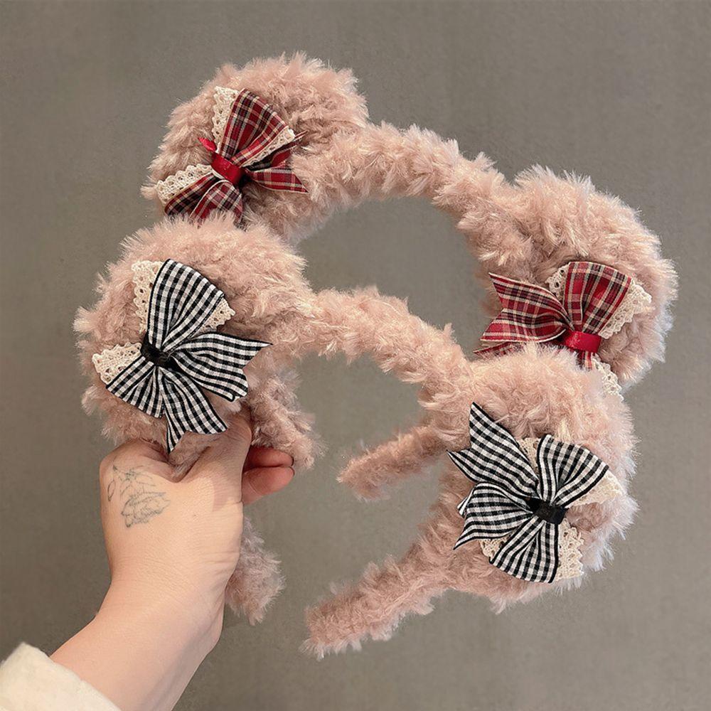 Băng Đô Cài Tóc Tai Gấu Bông WMES15H Thiết Kế Đơn Giản Dễ Thương Thời Trang Cho Bé Gái