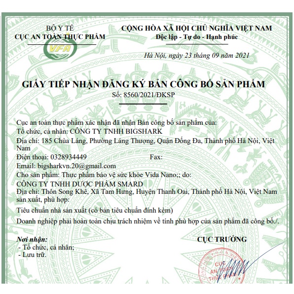 Vida Nano - Hỗ trợ viêm da cơ địa