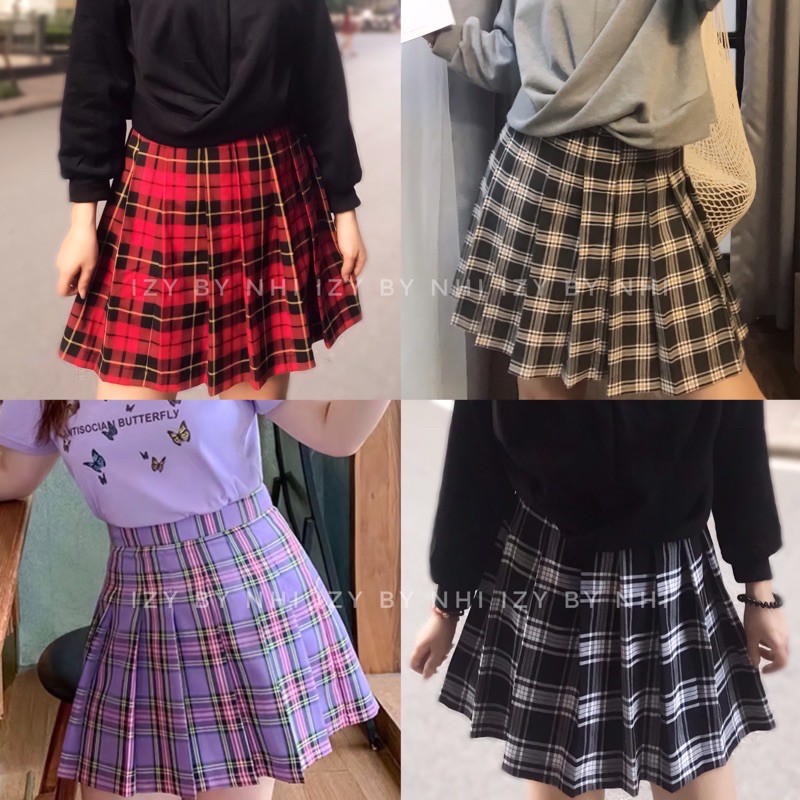 CHÂN VÁY KẺ XẾP LY BIGSIZE SIÊU CUTE - IZYBYNHI