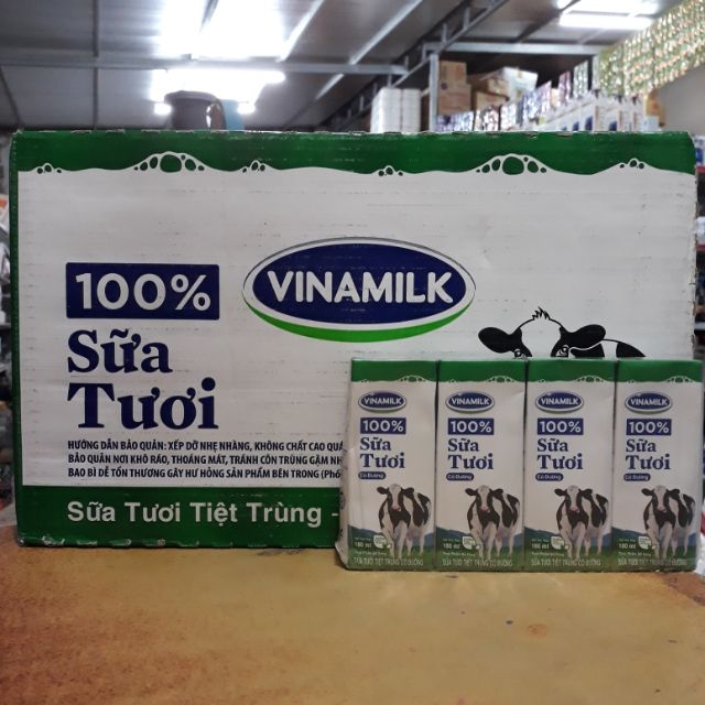 SỮA TƯƠI VINAMILK 100% THÙNG 48 hộpx180ml