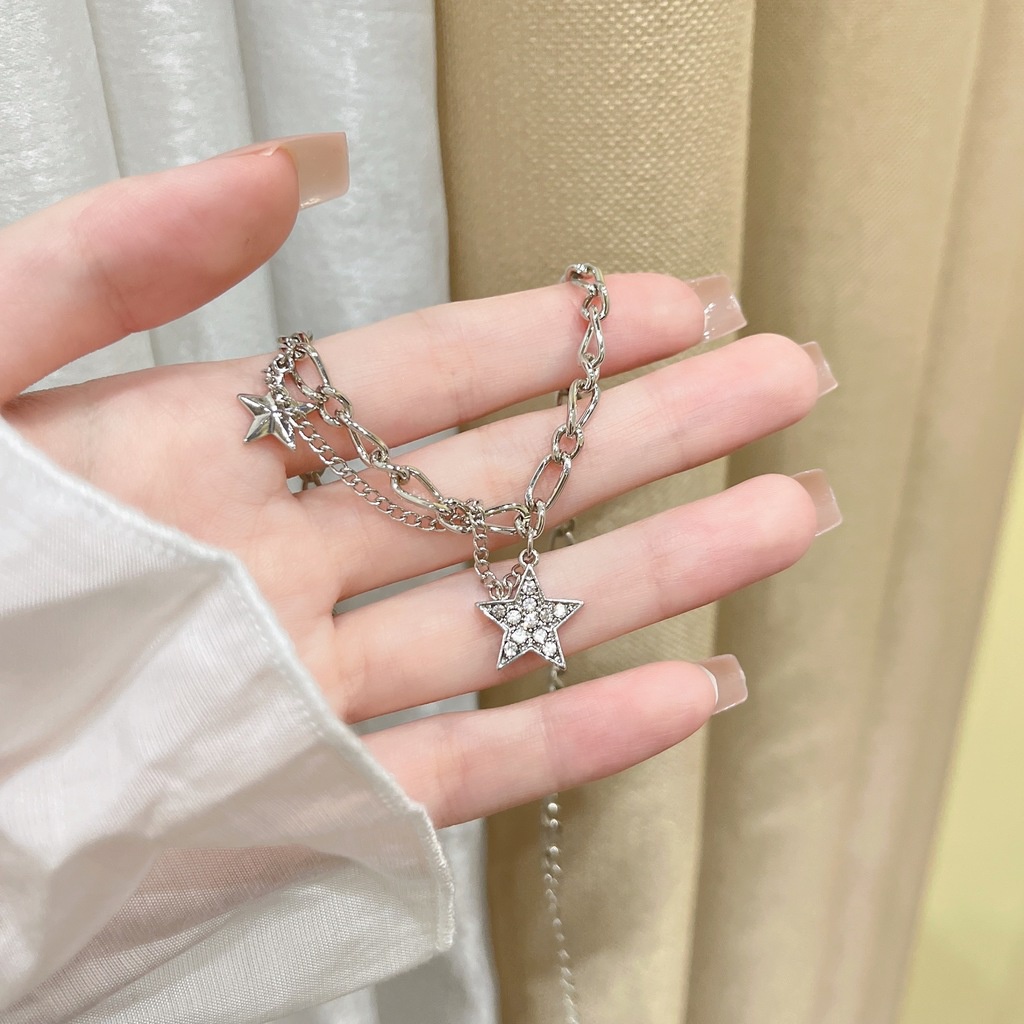 Vòng cổ Sợi Xích Mặt Ngôi Sao Phong Cách hip hop Harajuku Cá Tính