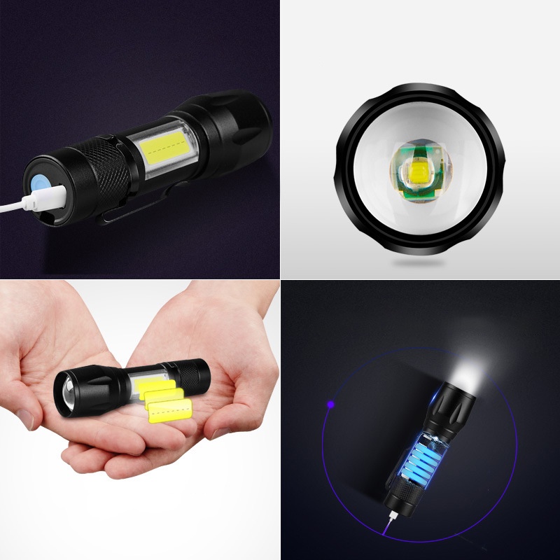 [Siêu Đèn Pin] Mini Siêu Sáng Sáng Cao Cấp Có Zoom Xa Gần ,Có Thể Sạc Được, Đèn Pin Mini Led Siêu Sáng Chống Nước [A511]