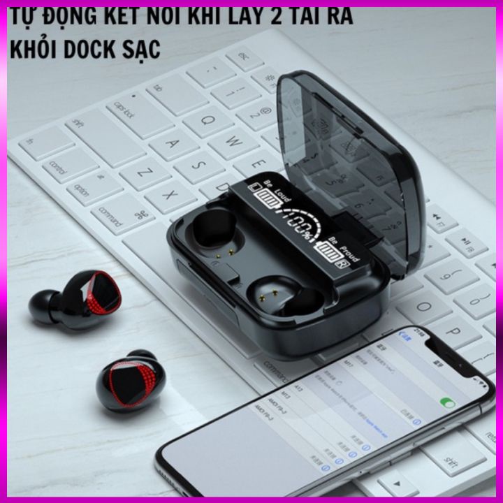 Tai Nghe Bluetooth M10 Phiên Bản Pro Nâng Cấp Pin Trâu, Nút Cảm Ứng Tự Động Kết - Chống Nước Chống Ồn Bảo Hành 1 đổi 1