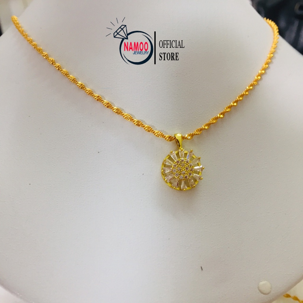 Vòng Cổ Mạ Vàng Cao Cấp, Mặt Dây Chuyền Nữ Đính Đá V508 Namoo Jewelry