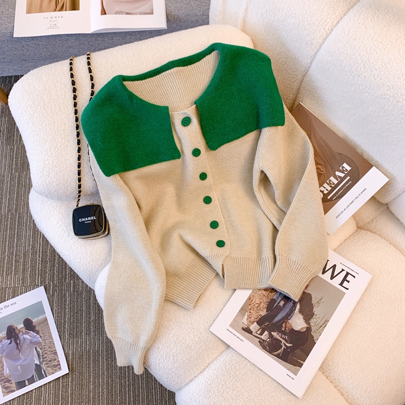 Áo Khoác Cardigan Dệt Kim Cổ Thủy Thủ Form Rộng Thời Trang Cho Nữ  tao bao