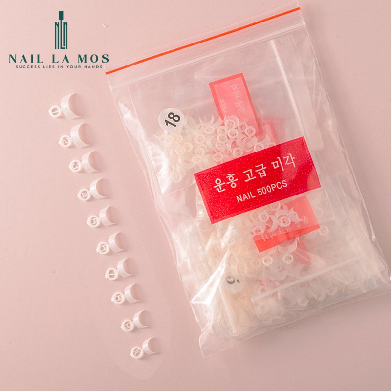 Móng nối fen đầu móng Hàn Quốc - túi 500 chiếc phen đầu móng phom chuẩn, chất liệu nhựa dẻo đủ size