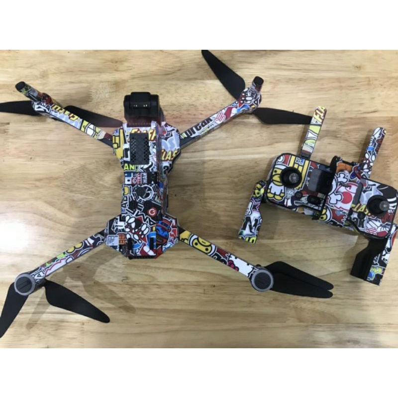 Skin Decal Dán Trang Trí Cho Flycam Sjrc F11S 4K Pro Phiên Bảng Sticker Hoạt Hình - Dán 2 Pin