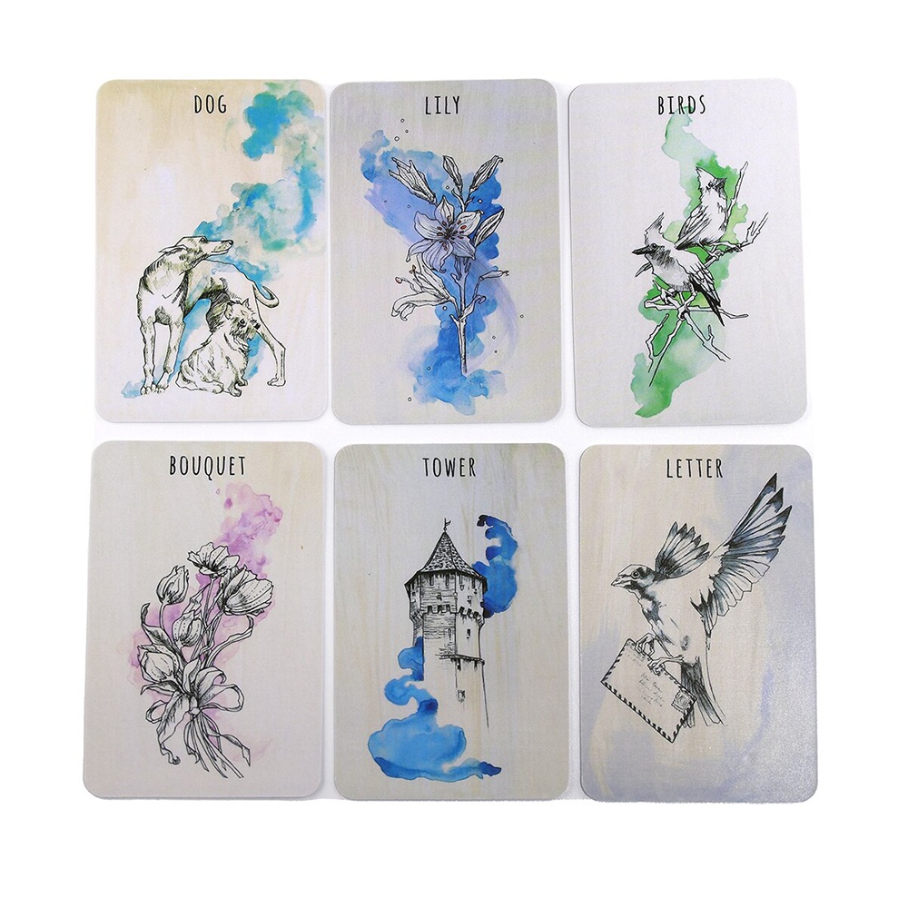 Bộ Bài Scrying Ink Lenormand 36 Lá Tặng Đá Thanh Tẩy SB54