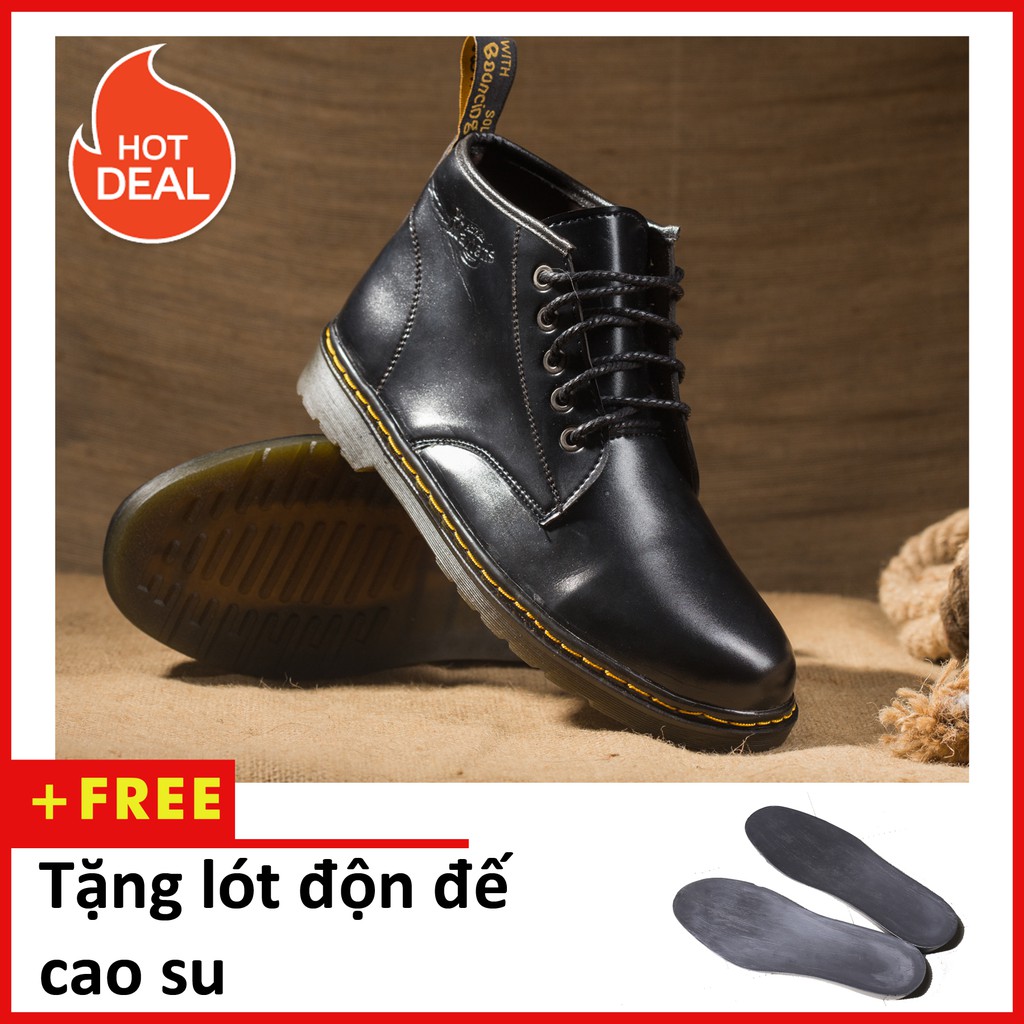 Giày Cao Cổ Nam AROTI Boot Da Chất Đẹp Cao Cấp,Đế Khâu Chắc Chắn Form Mạnh Mẽ, Nam Tính Màu Nâu,Đen-Đủ size M354-đen