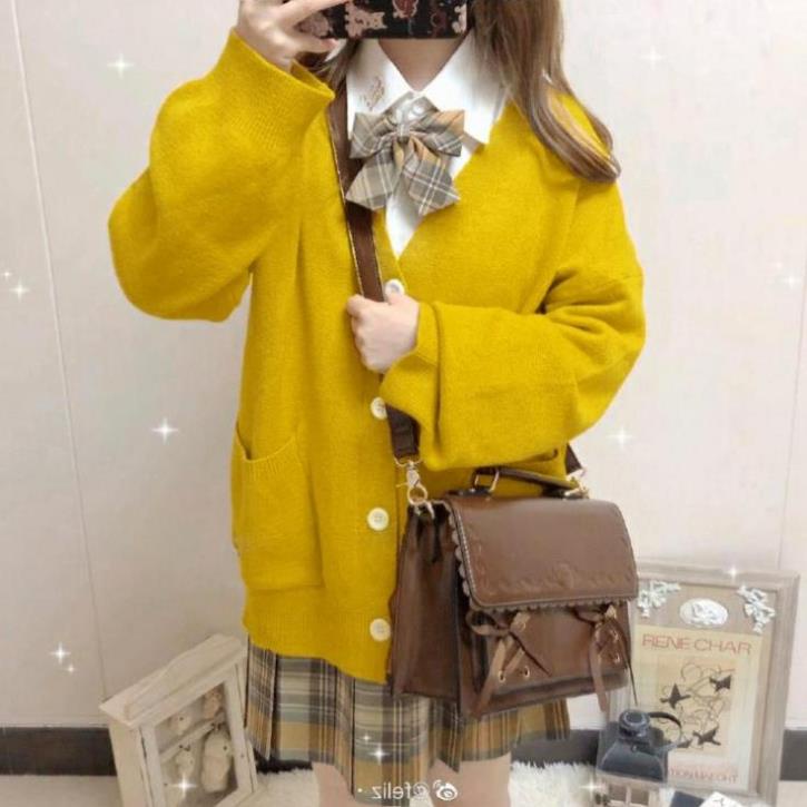💕 Áo Khoác Cardigan dài tay dễ thương học sinh sinh viên,  Áo len dài tay JK Nhật Bản 💕