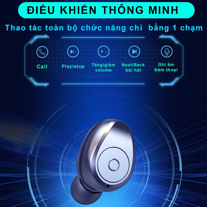 Tai nghe không dây SIDOTECH F9 Plus nâng cấp nút bấm cảm ứng, màn hình LED, chip CV8.0 tăng thời lượng pin 4H