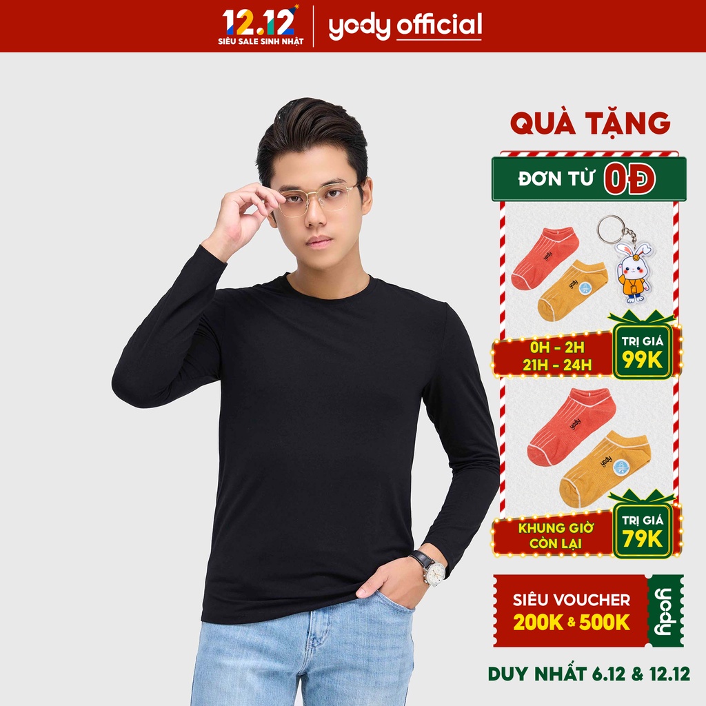 Áo thun nam YODY dài tay giữ nhiệt mặc thu đông chất cotton mềm mịn ATM4075 | BigBuy360 - bigbuy360.vn