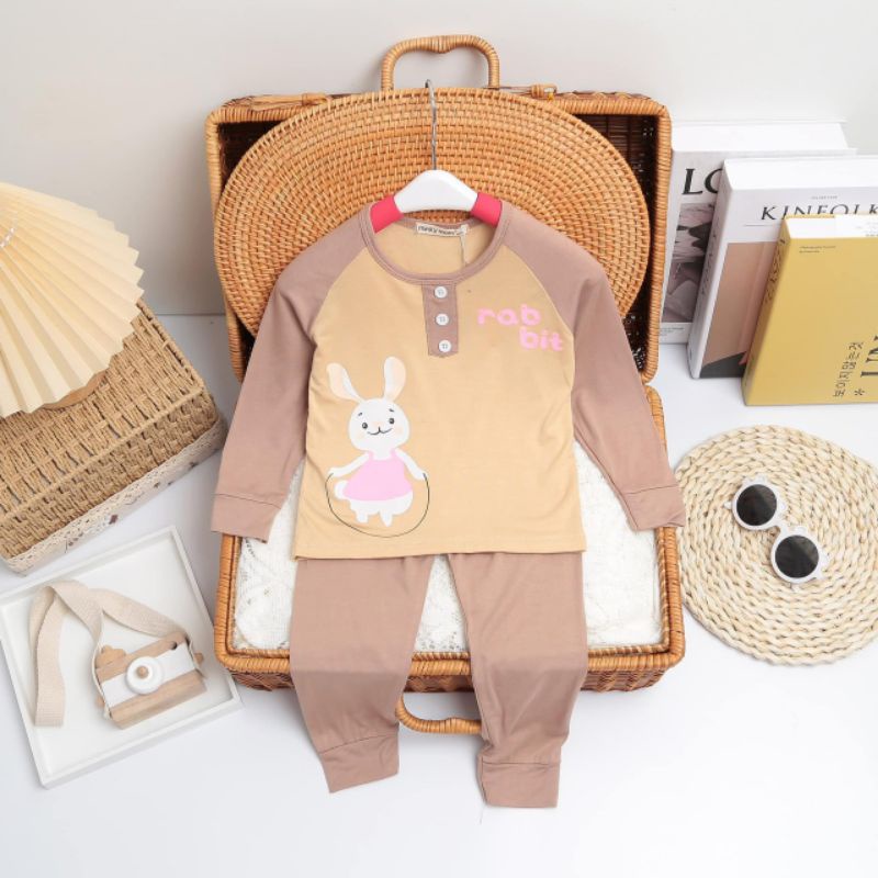 Quần áo trẻ em bộ dài tay cotton lạnh mikymom hình thú cho bé