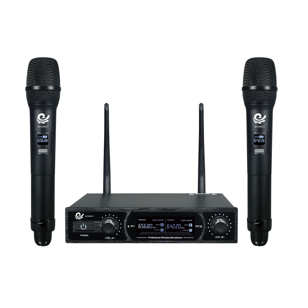 Bộ Micro Karaoke Không dây ONTEKCO U10B Cao cấp bắt sóng 120m/ Micro SV-316III - Chuyên dụng cho Amply, Loa kéo