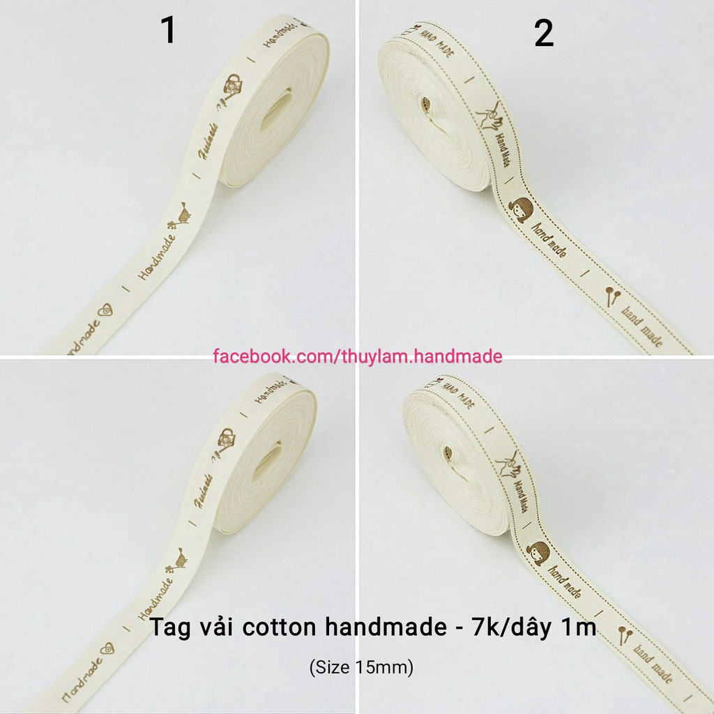 Tag vải cotton handmade