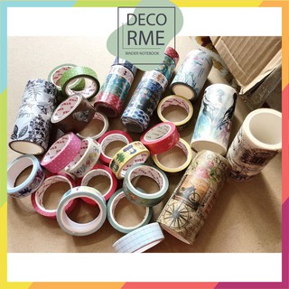 LINK 4 Băng dính Washi Tape cổ trang, hoạt hình, line vitage nhiều kích cỡ, DECORME