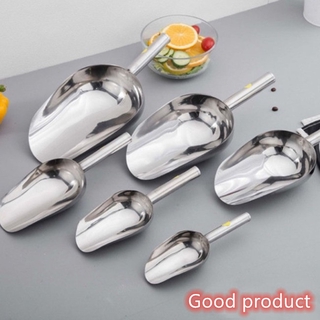 【In stock】 Functional Stainless Steel Shovel Ice Scoop for Kitchen Bar Sugar Flour Buffet Dry Foods