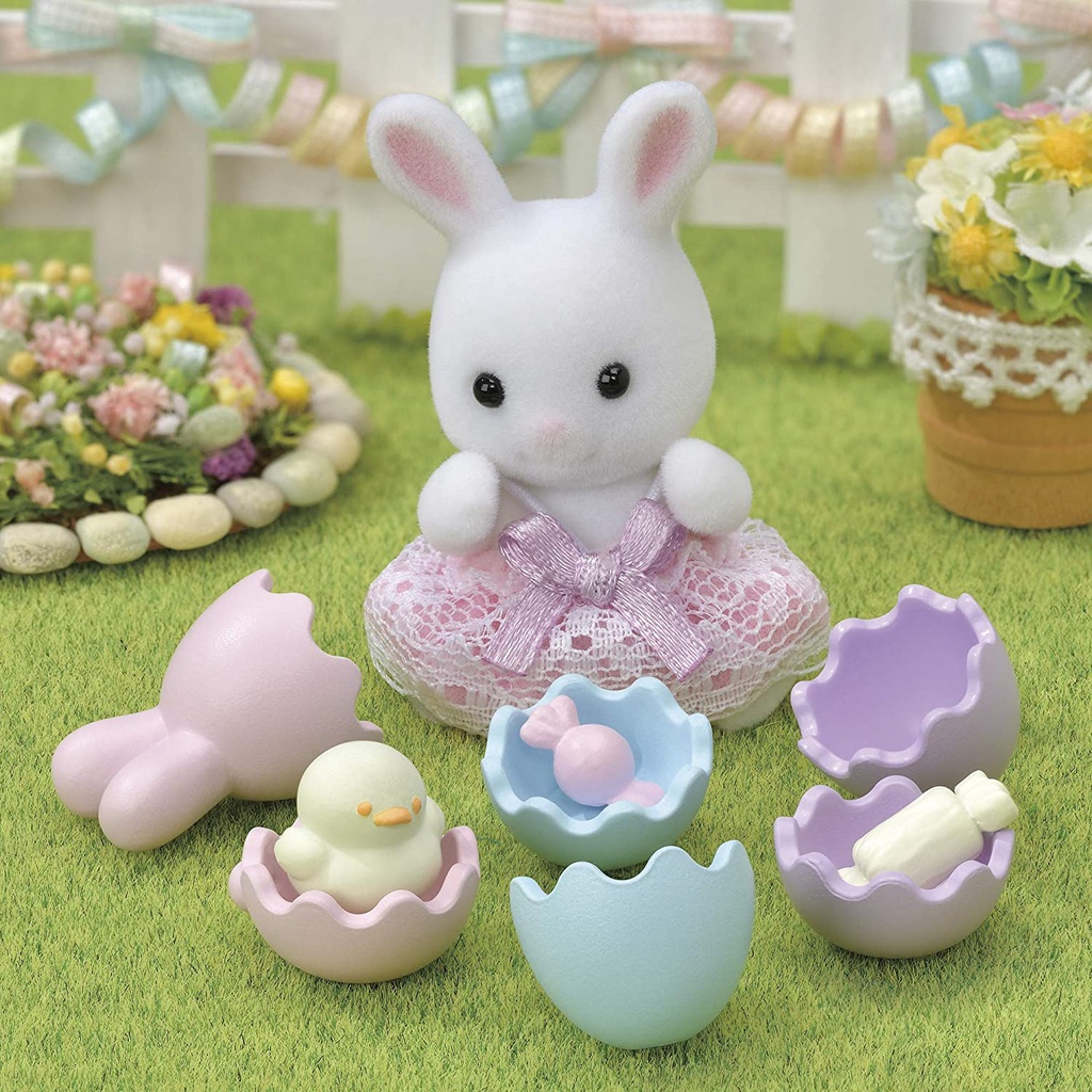 Đồ Chơi Sylvanian Families Bộ Bé Thỏ Trắng Lễ Phục Sinh Hoppin' Easter Set