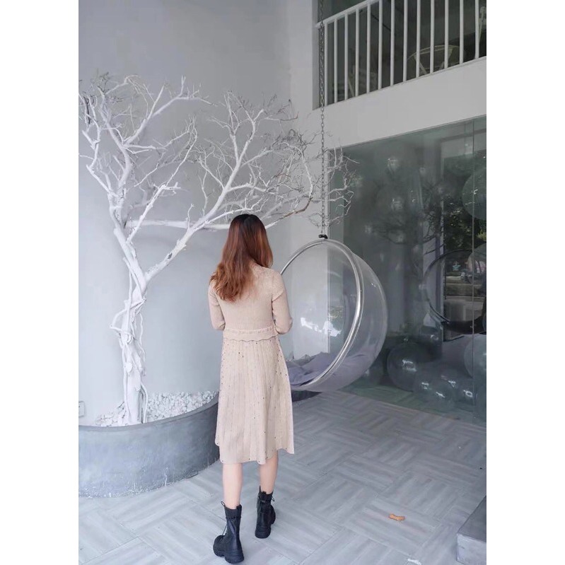 Váy len chấm bi hàng nhập quảng trực tiếp quảng châu