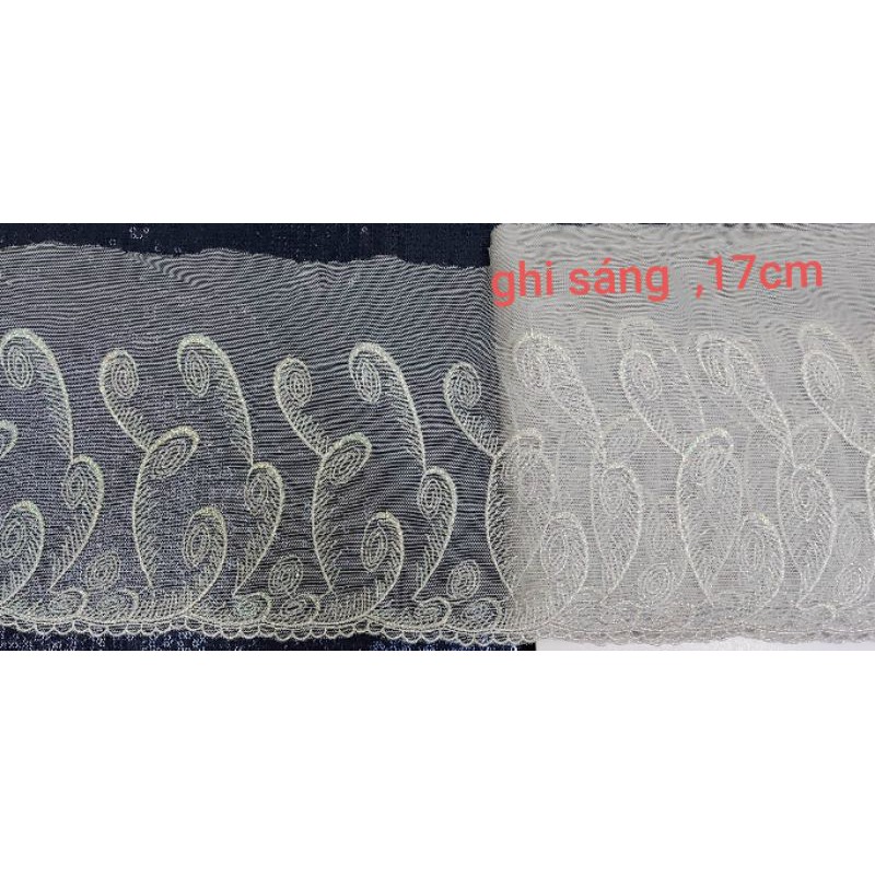 Ren trang trí , màu ghi sáng ,size 17cm.(1m3/13k)